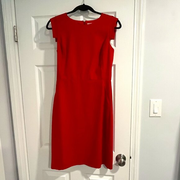 J Crew Red Wool Sheath "Resume" Dress - Size 2 - Picture 1 of 4
